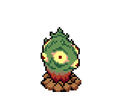Mandrake, a one-eyed plant creature, pixel art animation