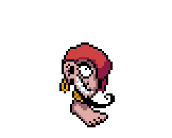 Nusnas, a one-legged hopping creature, pixel art animation