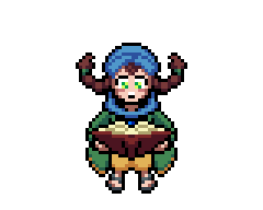 Rayhana reading a book, pixel art animation