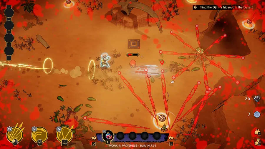 Nomad gameplay, Zarqa dashes clear as red attack lines close in