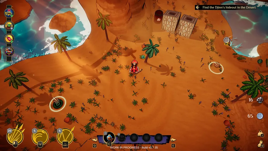 Nomad gameplay, Zarqa crosses the sand between two oases